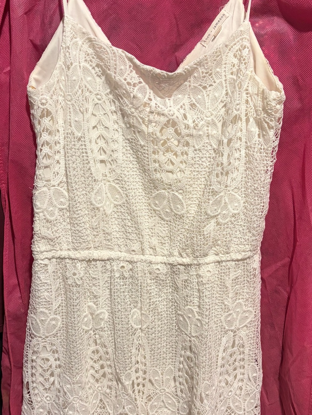 Women's White Lace Romper - Sleeveless Crochet Romper